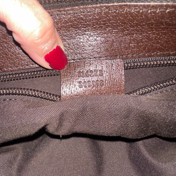 Gucci GG Monogram Canvas Leather Shoulder Bag Made in Italy Authentic Pre-Owned - Picture 9 of 14